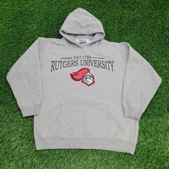 Vintage Rutgers University Hoodie Womens XL 21x23 Crop USA - Picture 1 of 14